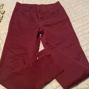 Burgundy jeans by sapphire ink